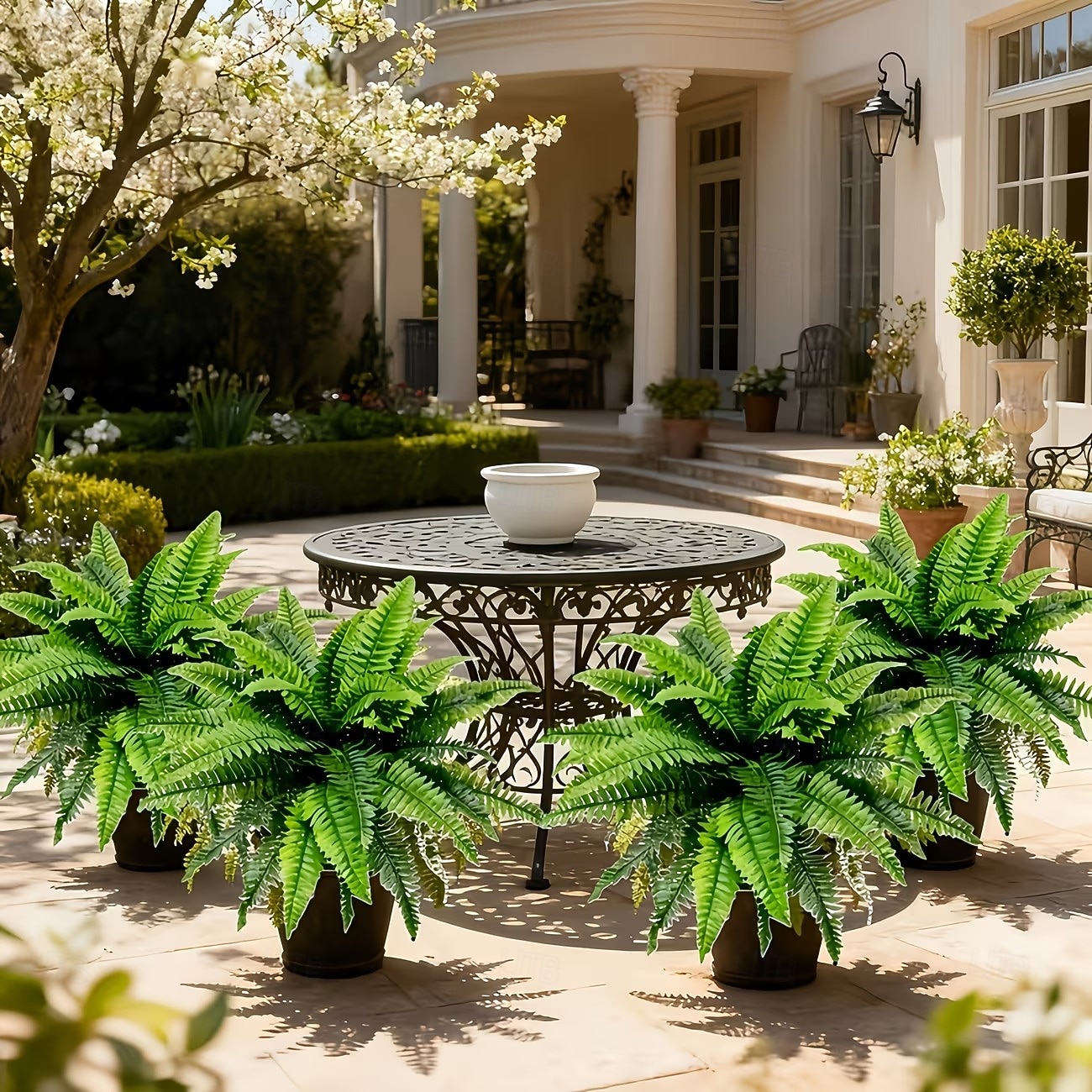 2/4 ks hustých umělých rostlin bostonské kapradiny, prémiová dekorativní umělá zeleň pro interiér i exteriér, ideální pro svatby, hotely, zahrady, nádvoří, fotografování, estetickou výzdobu pokojů a 2026 - $17.99 –P7