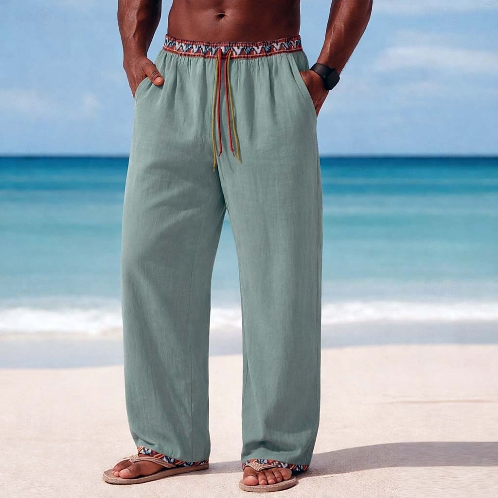 Per uomo Pantaloni di Lino Pantaloni Pantaloni Estivi Pantaloni Larghi Pantaloni da Spiaggia Coulisse Elastico in vita Stampa Comodità Traspirante Lunghezza intera Casuale Quotidiano Ferie Vacanza del 2026 a $26.99 –P1