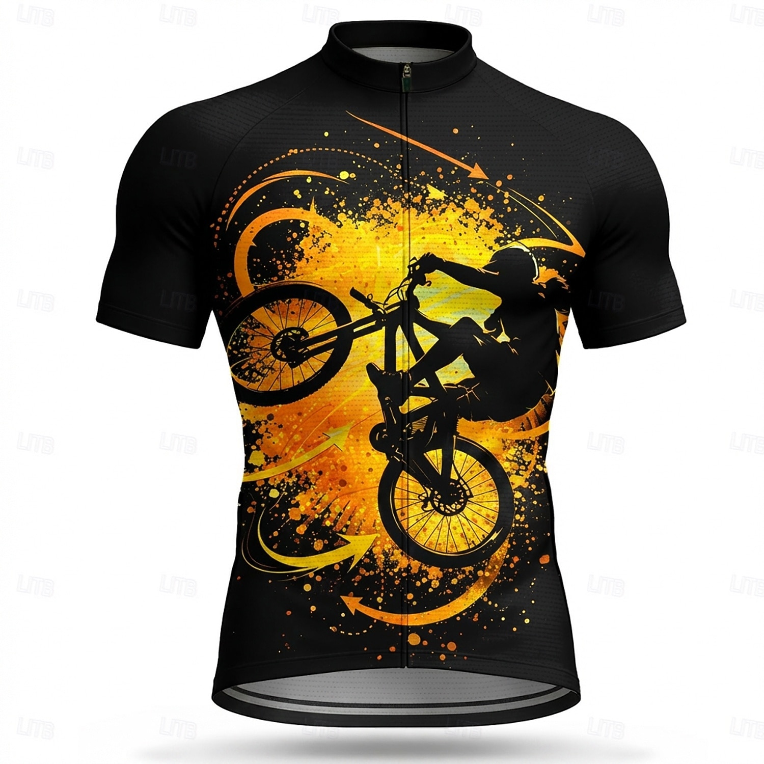 Herren Radtrikot Abstrakt Fahhrad Kurzarm Fahhrad Trikot Oberteil mit 3 Gesäßtaschen UV-beständig Schnelltrocknend Mit Taschen Frontreißverschluss Sport Blau Orange Grün Bekleidung 2026 - $28.99 –P5