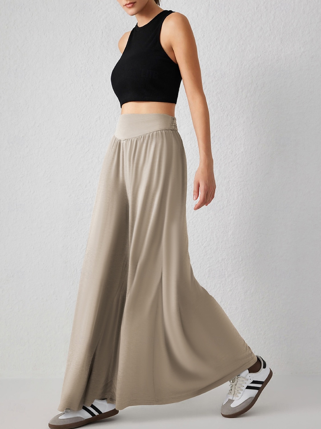 Damskie Bezczelny Spodnie szerokie nogawki Typu Chino Skort Urlop Moda Moda miejska Pełna długość Wysoka talia Równina Wysokie cięcie Komfort Na zewnątrz Nieelastyczny Codzienny Urlop Ulica karminowy 2026 - $32.99 –P13