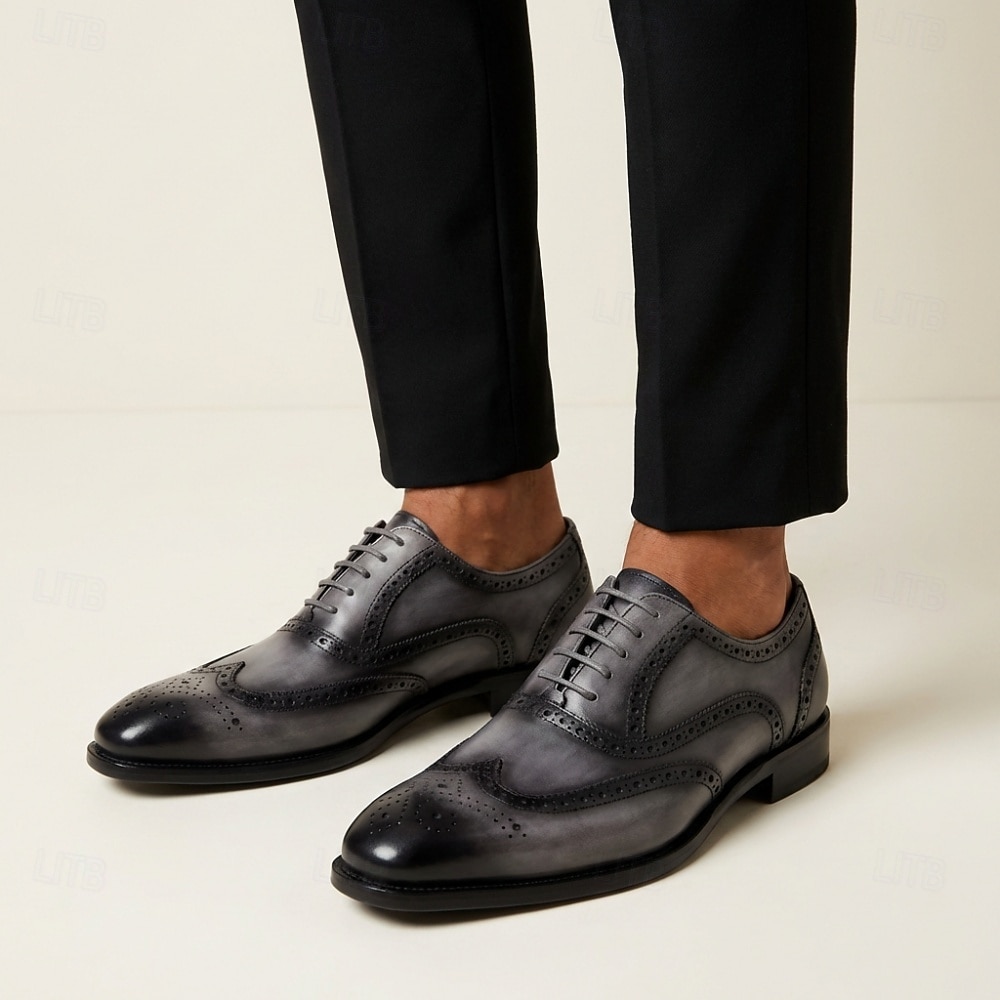 Zapatos Oxford brogue de hombre color amarillo mostaza con puntera perforada, zapatos de vestir clásicos de estilo vintage para hombre, ideales para bodas, reuniones de negocios, fiestas y ocasiones formales. 2026 - $94.99 –P2