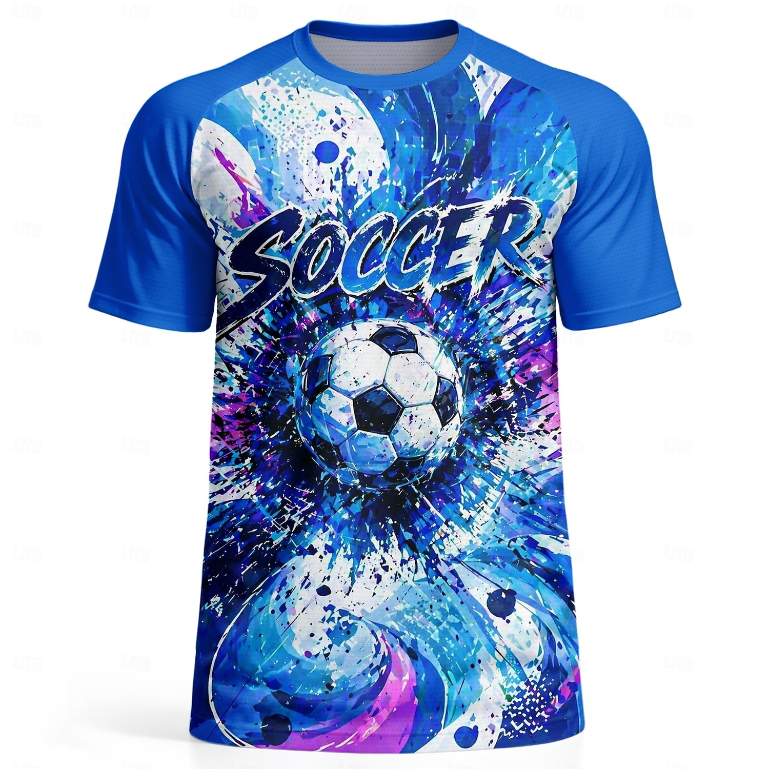 Men's Soccer Jersey Geometric Abstract Athletic Short Sleeve T-Shirt UPF 50 Quick Dry Breathable mesh fabric 2026 Soccer Fan Tee Training Gym Running Sports Blue and Yellow 2026 - $18.99 –P5