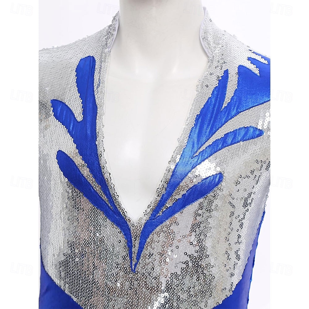 Men's Latin Ballroom Shirt Bodysuit - Sequin & Metallic Spliced Leotard for Salsa, Samba & Performance 2026 - $305.39 –P3