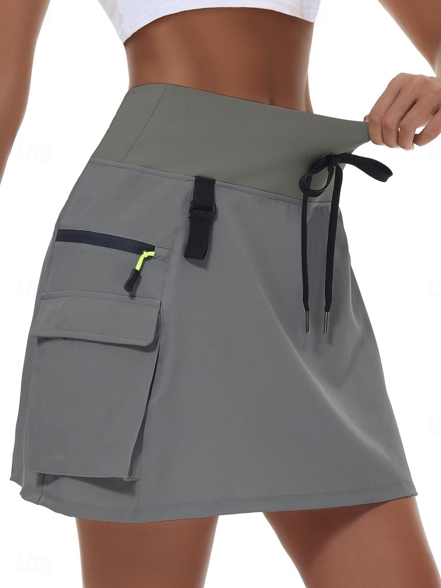 Damskie Solidne kolory Spódnica casualowa Spódnice tenisowe z szortami Spódnica sportowa Ściągana na sznurek Kieszeń Wysoka talia Elastyczny Odvádí pot Oddychający Bransoletka tenisowa Golf Pikle 2026 - $23.99 –P5