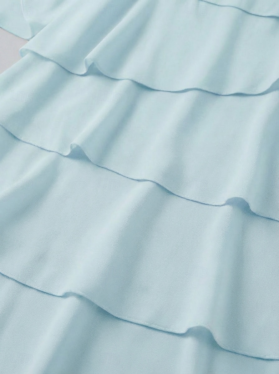 Per donna Mini Abito Vestito in Chiffon Abito da invitata a nozze Abito a Strati Moda Moderno All'aperto Ferie Uscire Vestibilità regolare Semplice Mezza Manica Girocollo Blu Nero Rosa Primavera del 2026 a $28.99 –P6