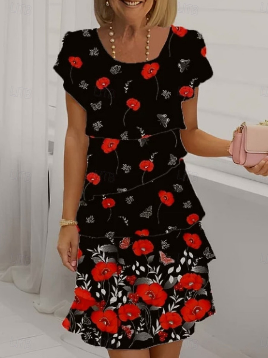 Femmes Mini Robe Robe Décontractée Robe en Chiffon Robe Fleurie Élégant Mode Moderne Extérieur Vacances Sortir Coupe régulière Fleuri Manche Courte Col ras du cou Noir Blanche Jaune Rose Claire Ét de 2026 ? SAR 141.8 –P4