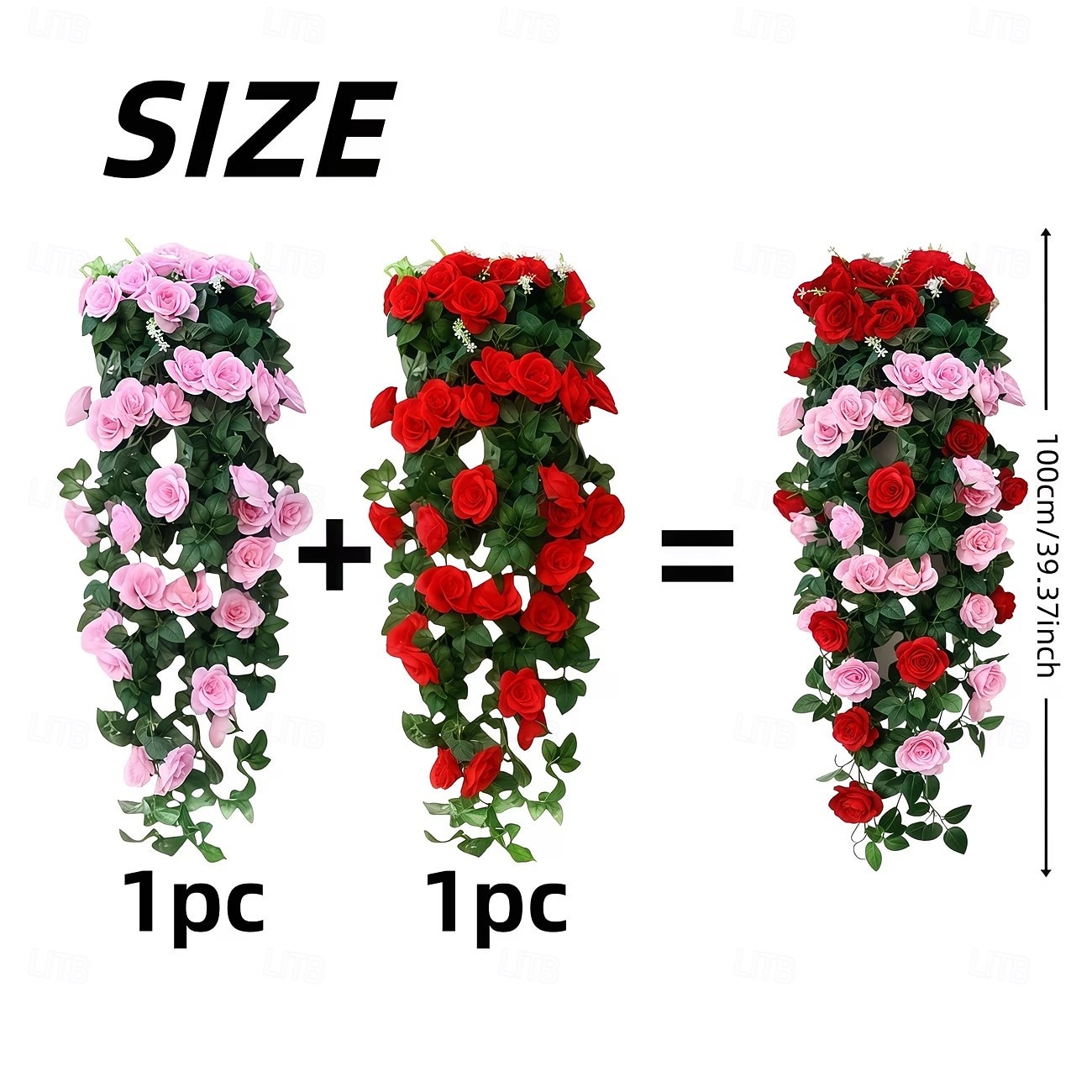 2 kpl ulkokäyttöön tarkoitettuja tekokukkien seinävaateita - ruusuköynnösjäljitelmäseppele, rehevän vihreän vehreyden riippuvalaisin, sopii ulkokäyttöön, jouluseppeleisiin, puutarhaan ja terassille 2026 - $21.99 –P2
