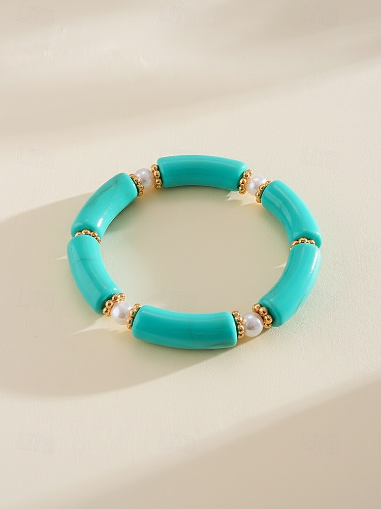 Bohemsk 3-delt armbåndssett i akryl for kvinner, elastiske, stabelbare armbånd, perfekt for strandferie, hverdagsbruk og sommertilbehør 2026 - $11.99 –P9