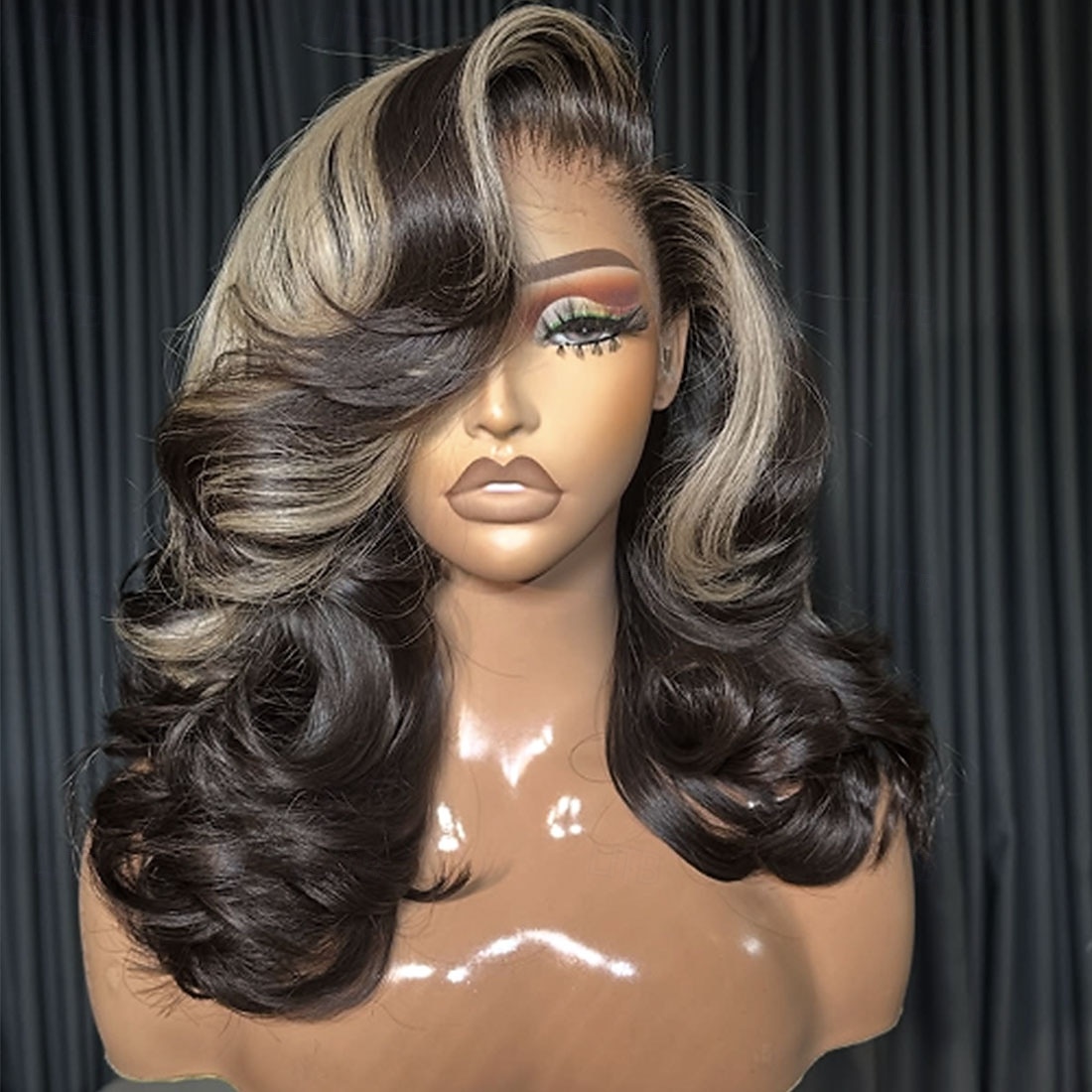 Human Hair 5x5 Closure 13x4 Lace Front Wig Side Part Brazilian Hair Wavy Blonde Dark Brown Wig 150% 180% Density with Baby Hair Ombre Hair Highlighted / Balayage Hair Natural Hairline 100% Virgin For 2026 - $391.29 –P1