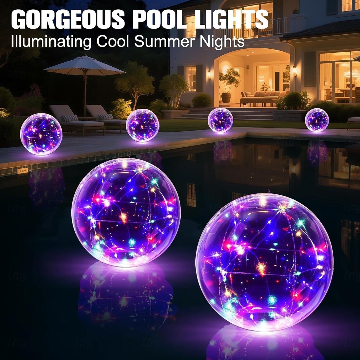 2 Pcs Outdoor Solar Waterproof Inflatable 35cm Floating Pool Lights, Decorative LED Lamps for Pond, Garden, Yard, Pathway, Lawn – Summer, Party, Beach Ambient Landscape Lighting 2026 - $70.99 –P2