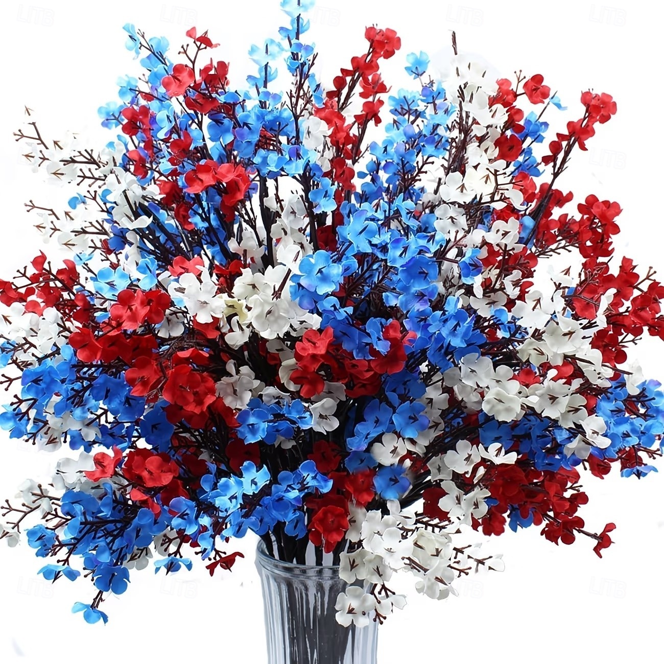 10PCS July 4th Artificial Flowers Patriotic Flowers Independence Day Home Decor Floral Arrangements for Dining Table, Independence Day Holiday Decorations 2026 - $19.99 –P3