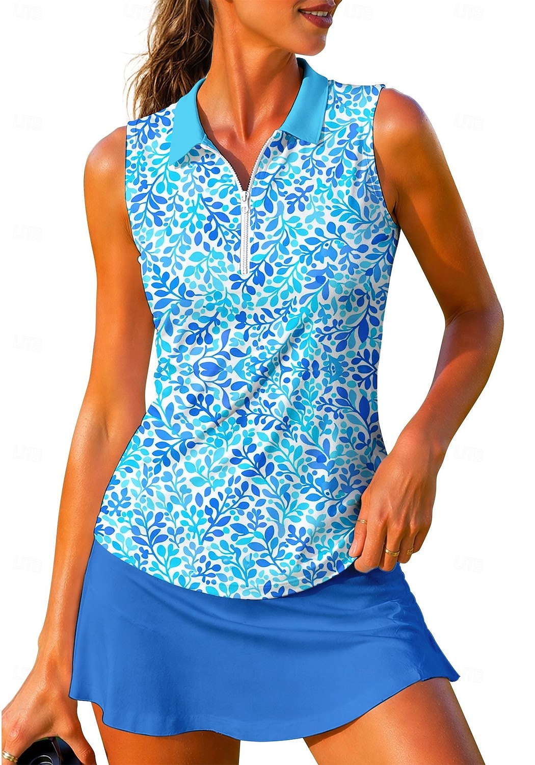 Mulheres Floral Tops Camisa Esportiva Camisa polo de caminhada Regata Sem Manga Zíper Floral UPF50+ Resistente a UV Elasticidade Alta Pavio Humido Respirável Tênis Golfe Pickleball Aberto para a de 2026 por $20.99 –P2