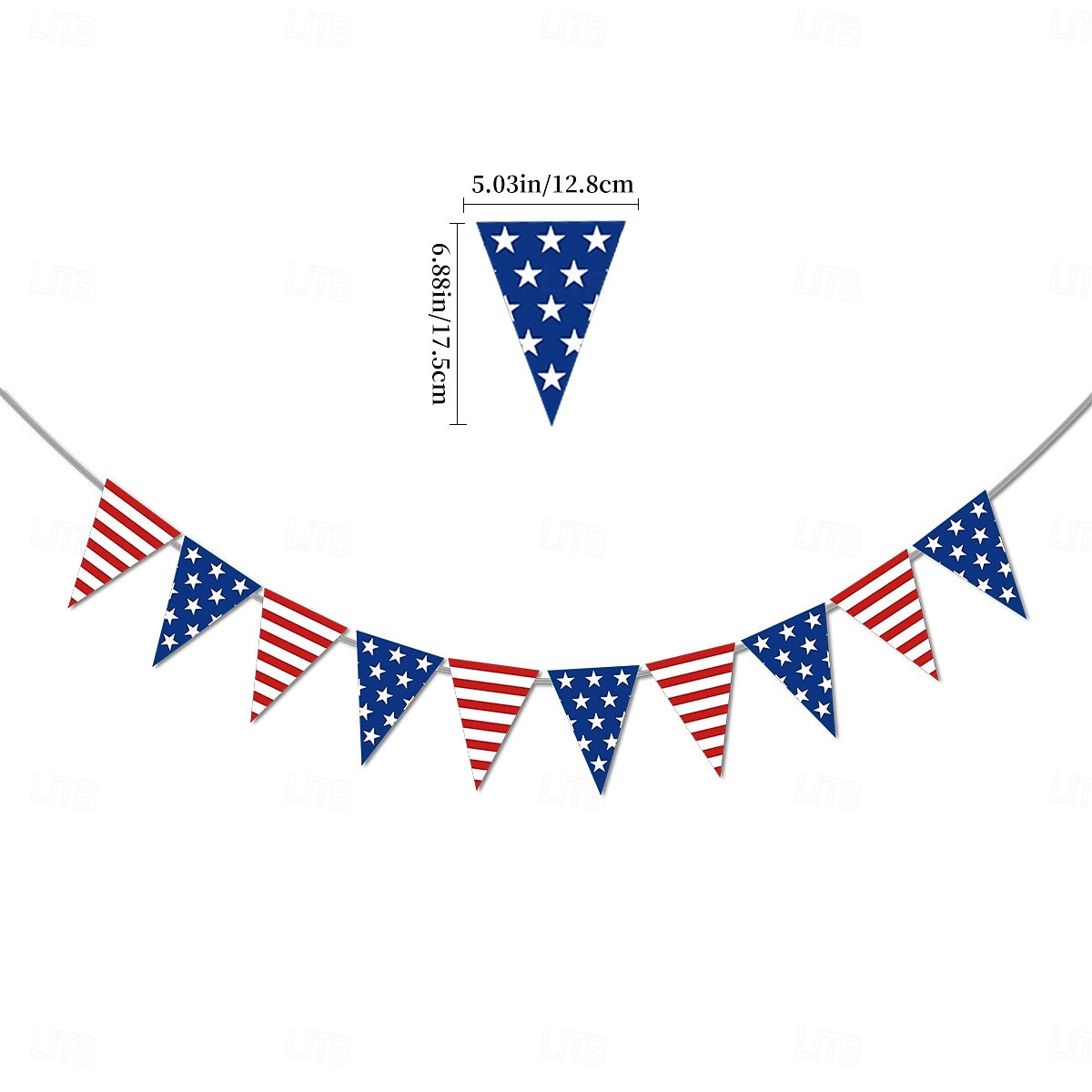 5 db-os csomag az USA 250. évfordulójának zászlófüzérére, függetlenség napjára, hazafias amerikai zászló partidekoráció, 1776-2026, piros-fehér &kék, születésnap &nyári ünnepség 2026 - $16.99 –P8