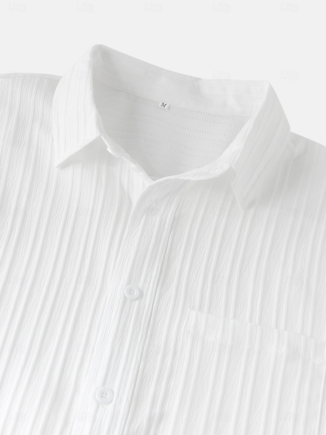 Men's Shirt Casual Shirt Beach Shirt Button Up Shirt Jacquard Shirt Black White Light Green Wine Blue Short Sleeve Solid Color Plain Lines / Waves Lapel Casual Streetwear Pocket Clothing Apparel 2026 - $20.99 –P5