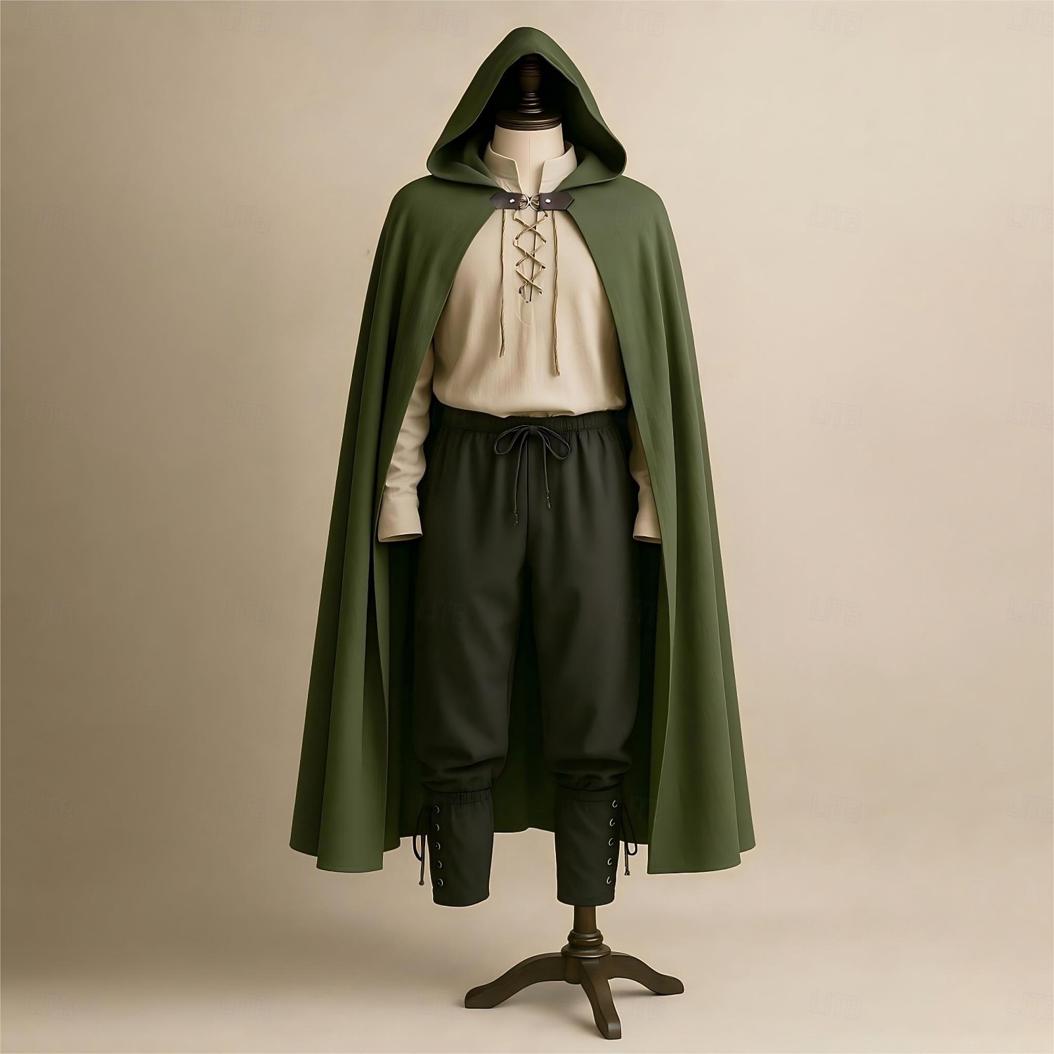 Conjunto Medieval Renacimiento Capa Accesorios Disfraz de lujo Vikingos Ranger Disfraz Hombre Vikingo Víspera de Todos los Santos Carnaval Rendimiento LARP Feria Ren Adulto Verano Primavera Otoño 2026 - $73.14 –P2