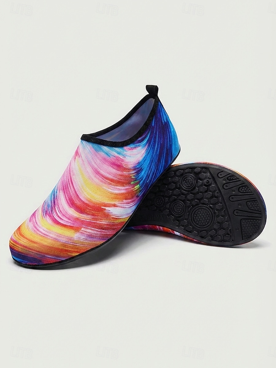 Scarpe da acqua da donna con stampa colorata, calzini acquatici antiscivolo ad asciugatura rapida, calzature leggere e traspiranti per spiaggia, nuoto, snorkeling e immersioni. &surf del 2026 a $24.99 –P1