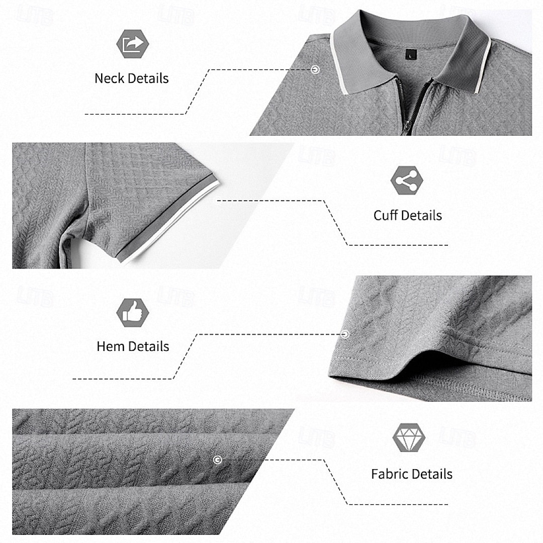 Miesten Polo Poolopaidat Kausaliteetti Katu Kauluskäänne Lyhythihainen Perus Moderni Geometrinen Tavallinen Kevyt Napit Kesä Kevät Loose Fit Musta Valkoinen Viini Laivaston sininen Tumman vihreä Khaki 2026 - $22.99 –P11
