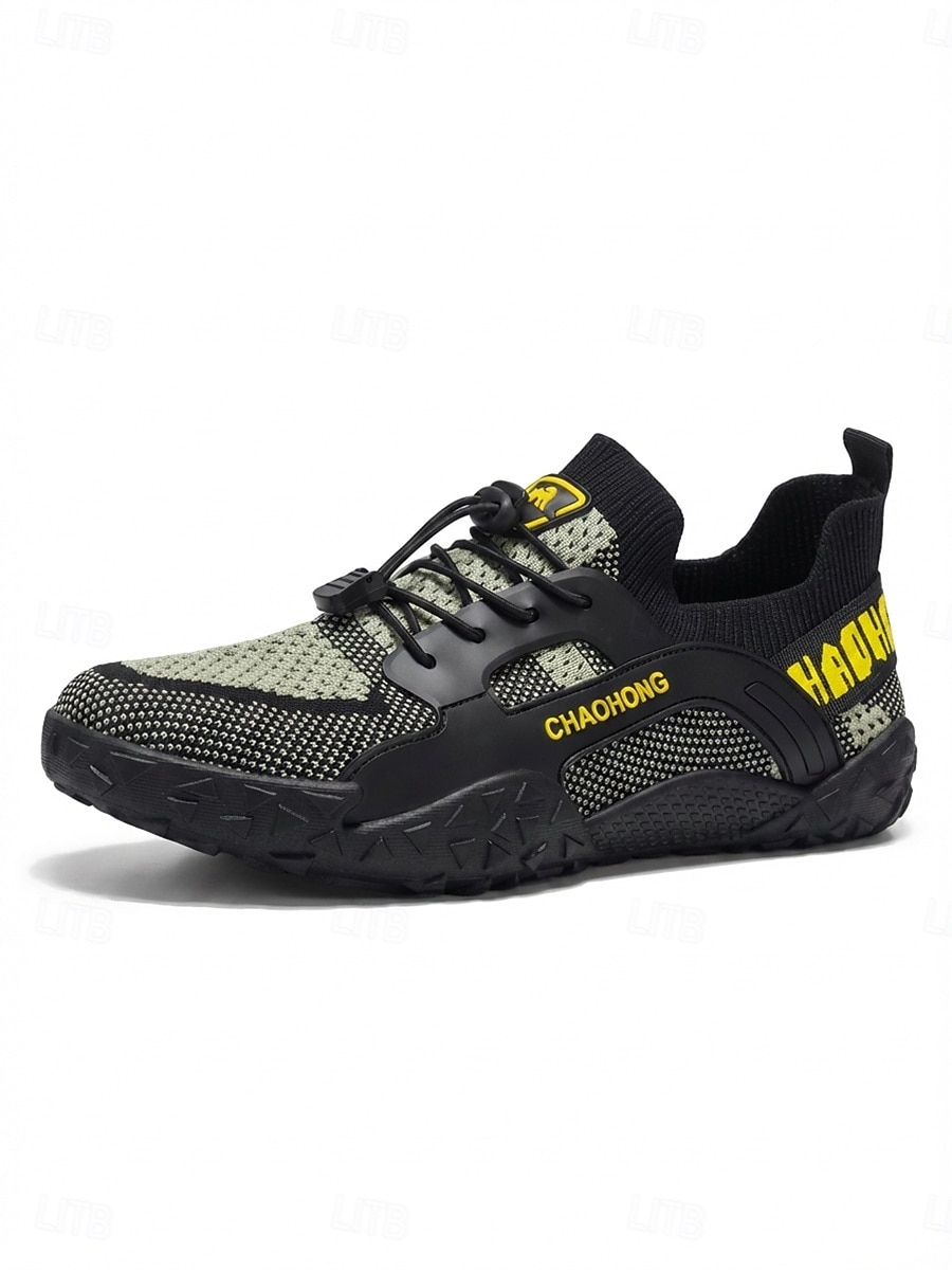 Men's Gray and Black Outdoor Sneakers Lace-Up Lightweight Breathable Comfort Walking Shoes Durable Sport Casual Footwear for Outdoor Resort, Vacation Travel, Warm Weather 2026 - $34.99 –P5