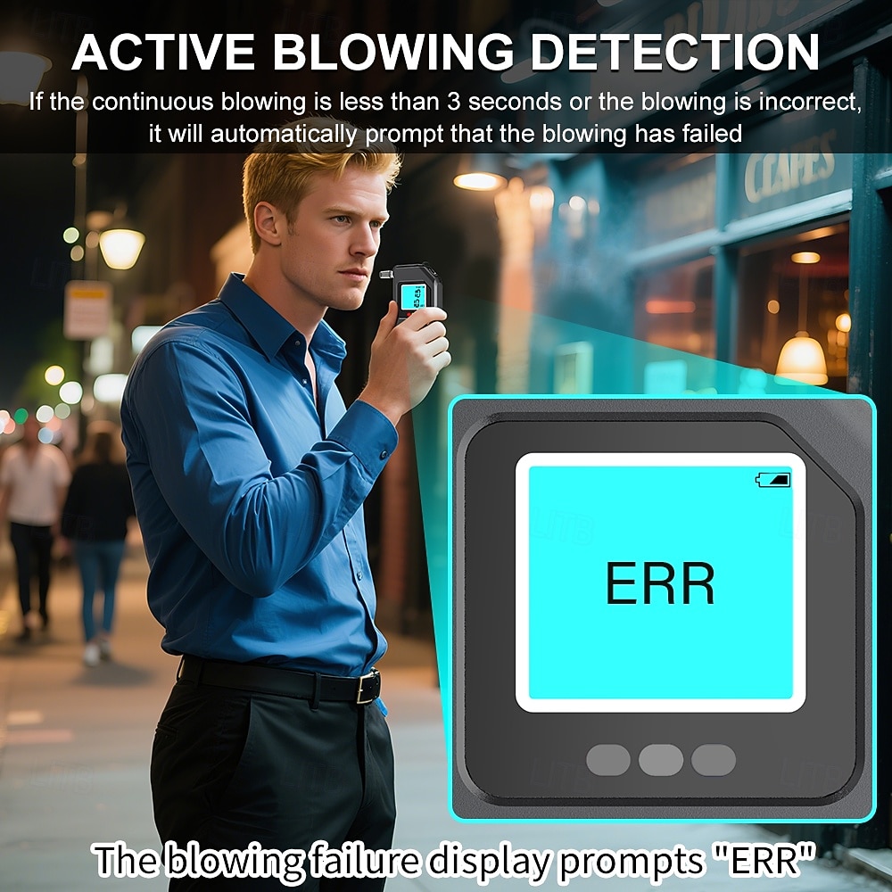 Professional Portable Breathalyzer, Digital Alcohol Tester with LCD Display, High Precision 3-Unit Alcohol Detector (%BAC, g/l, mg/l), 3-Color LED Warning Indicators for Drivers 2026 - $33.99 –P3