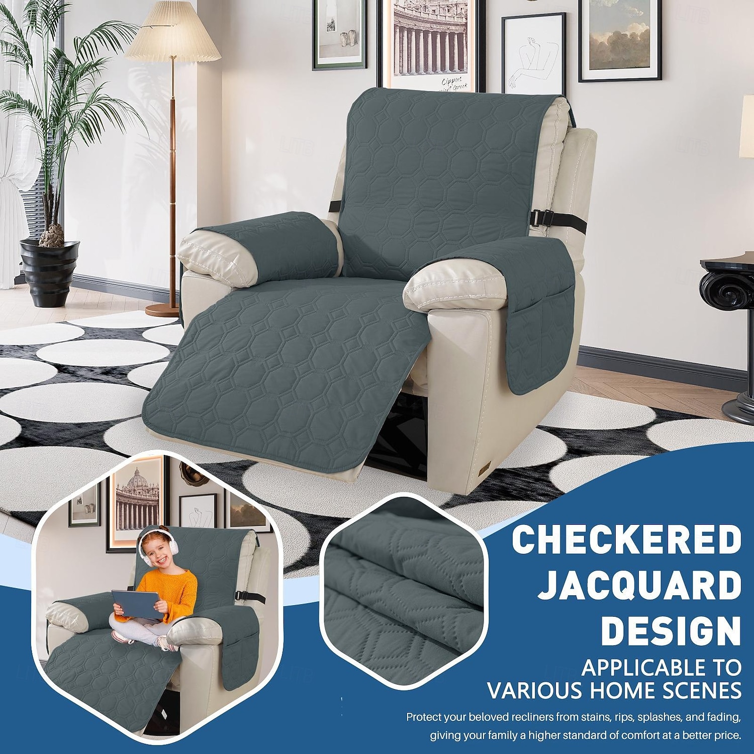 Husă de canapea impermeabilă, rabatabilă, matlasată, pentru animale de companie, din material textil, o singură bucată, acoperire completă, protector de canapea, antiderapant, antipete, protector de mobilier, utilizare în toate anotimpurile, pentru câini  2026 - $37.99 –P6