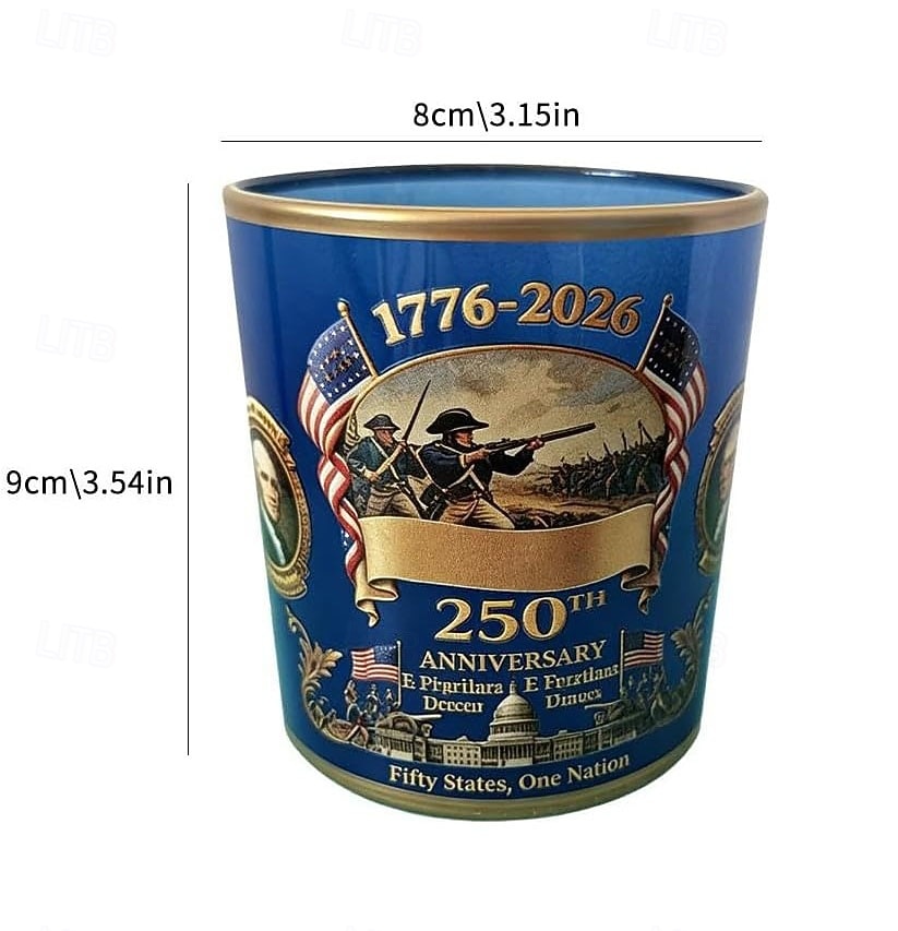 Conjunto de 2 copos de uísque ovais comemorativos do 250º aniversário, reutilizáveis e versáteis, perfeitos para celebrações como o 4 de julho, ideais para presentear idosos, amigos e entes queridos. de 2026 por $35.99 –P7