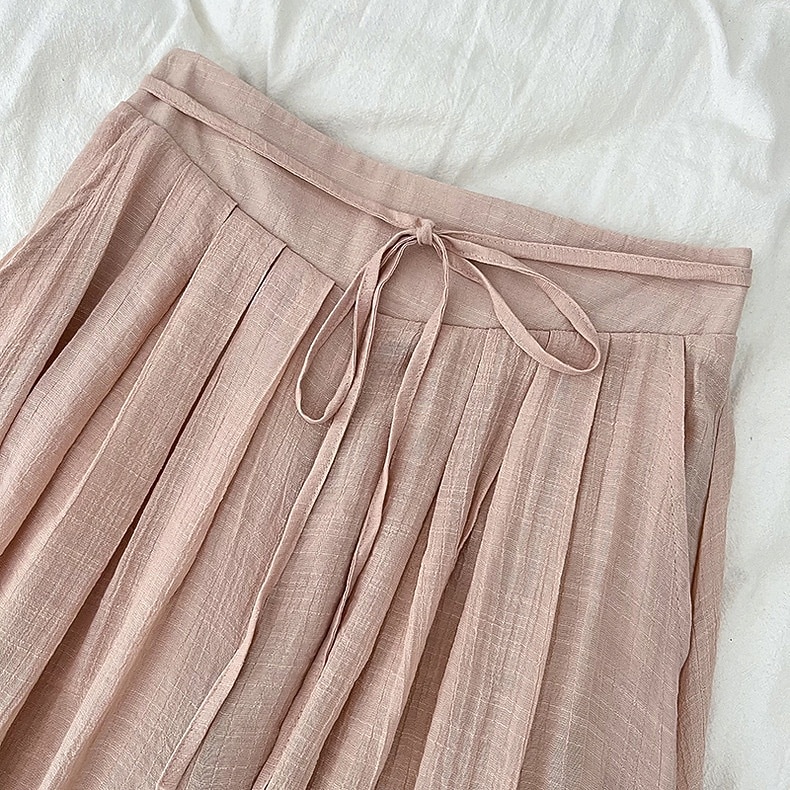 Pentru femei Pantaloni cu aspect de in Picior Larg chinez Vacanță De Bază Lungime totală Talie Înaltă Simplu Cordon Respirabil Inelastic Vacanță Stradă Casual Gri Negru Roz Îmbujorat Kaki Var 2026 - $41.99 –P1