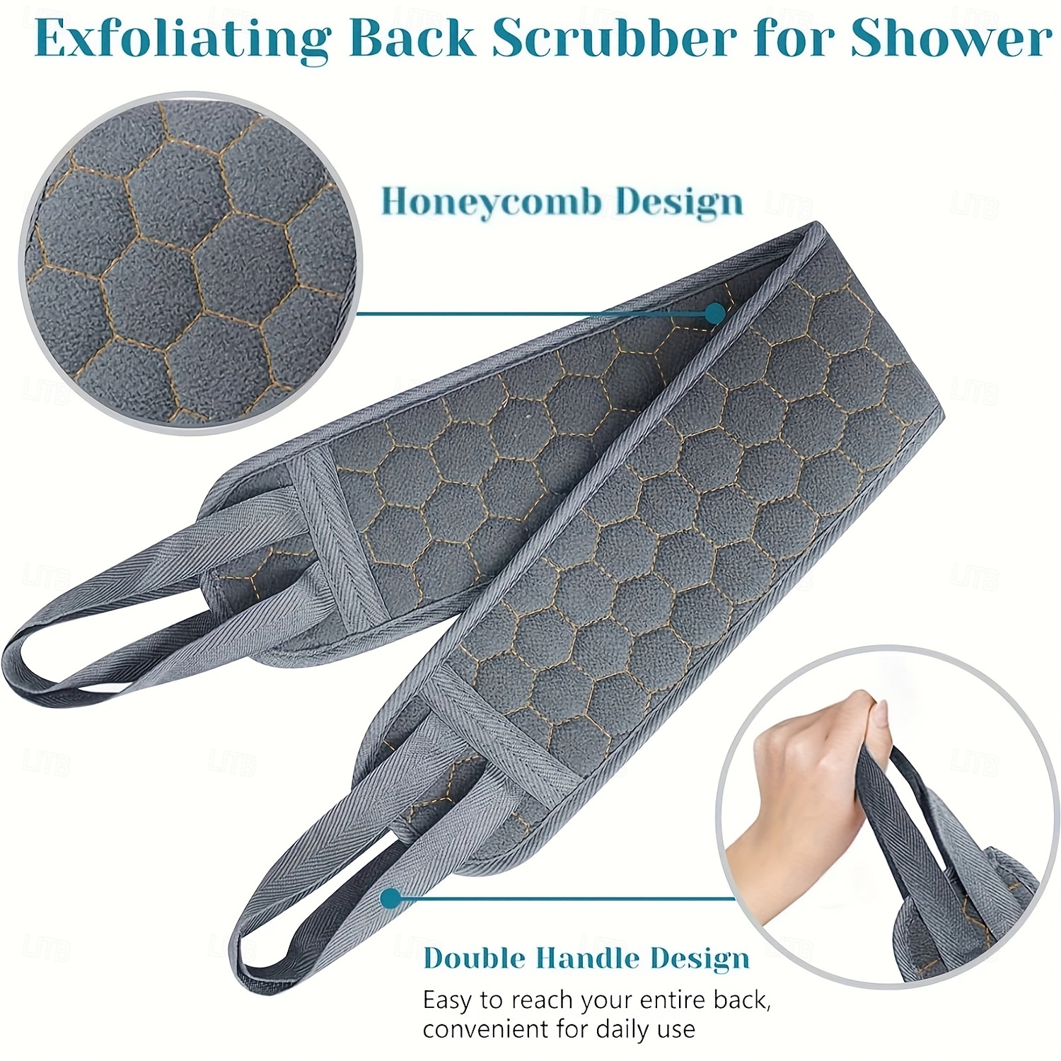 6-delige exfoliërende badset - rugscrubber voor onder de douche, exfoliërende handschoen &Luffaspons, lichaamsscrubber met lange steel voor het verwijderen van dode huidcellen, professionele 2026 - $17.99 –P7