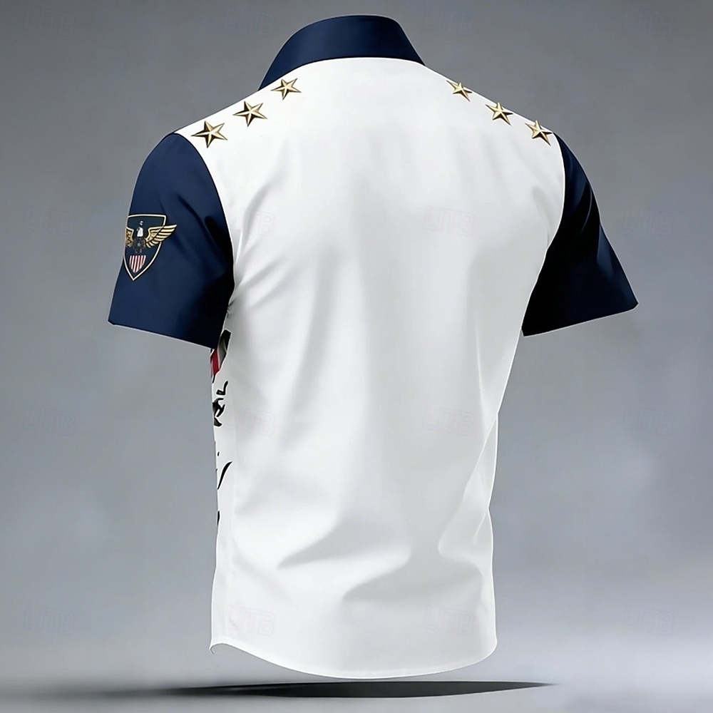Homme 4 juillet, 250e anniversaire des États-Unis Aigle Drapeau américain Chemise Chemise Boutonnée Manche Courte Patriotique Extérieur Fête Été Printemps Col Rabattu Impression 3D chemises à col de 2026 ? $25.99 –P2