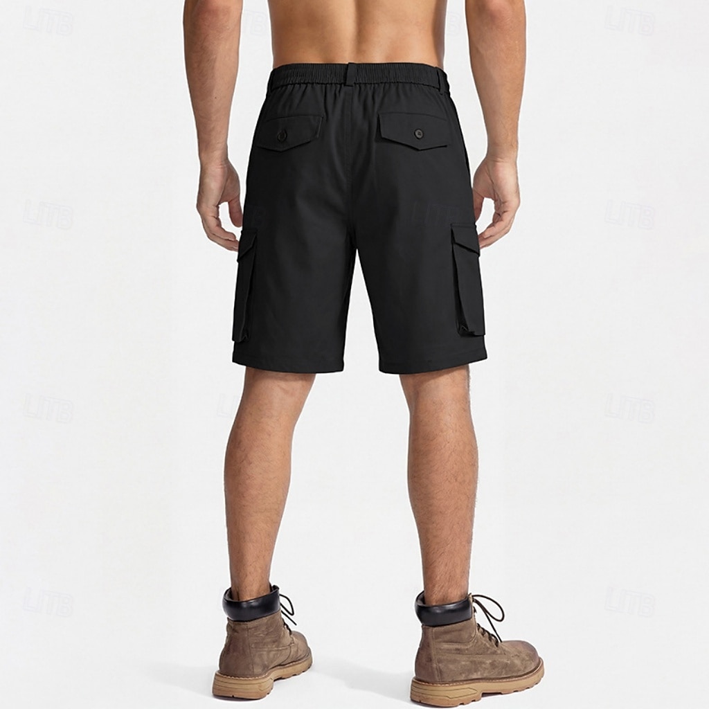 Men's Tactical Cargo Cargo Shorts Shorts Casual Shorts Drawstring Pocket Elastic Waist Plain Comfort Breathable Knee Length Casual Outdoor Beach Vacation Fashion Black Navy Blue Inelastic 2026 - $35.99 –P16