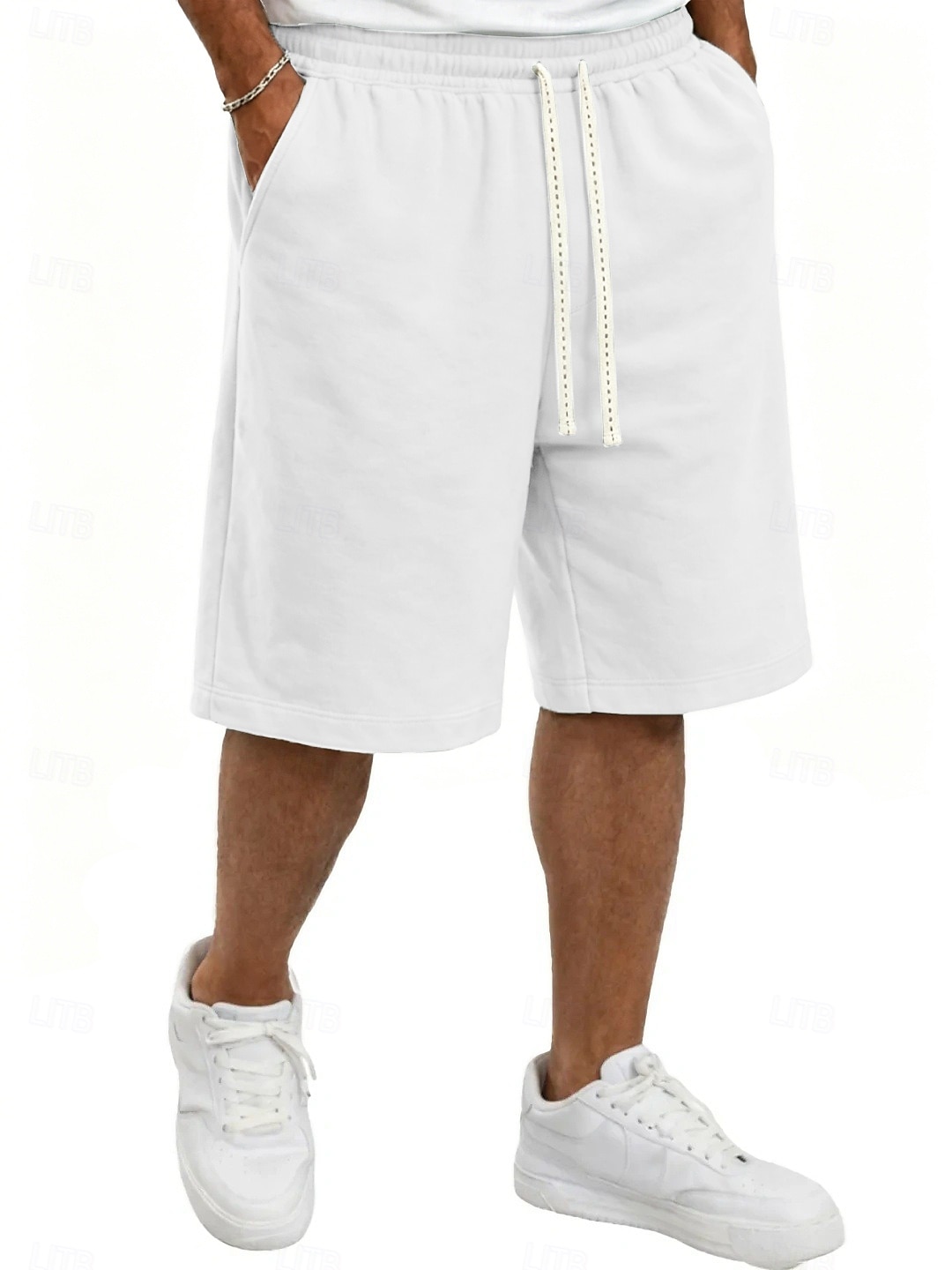 Herren Shorts Sommershorts Freizeitshorts Tasche Elastischer Bund Rein Einfach Komfort Atmungsaktiv Knielang Lässig Outdoor Strand Urlaub Mode Schwarz Weiß Mikroelastisch 2026 - $29.99 –P11