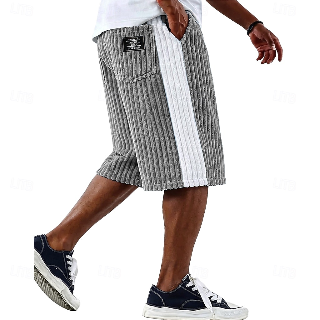 Herr Shorts Casual shorts Manchester Shorts Texturerade shorts Lappverk Färgblock Slät Enfärgat Komfort Andningsfunktion Knelängd Ledigt Utomhus Strand Semester Mode Svart Grön Oelastisk 2026 - $26.99 –P4