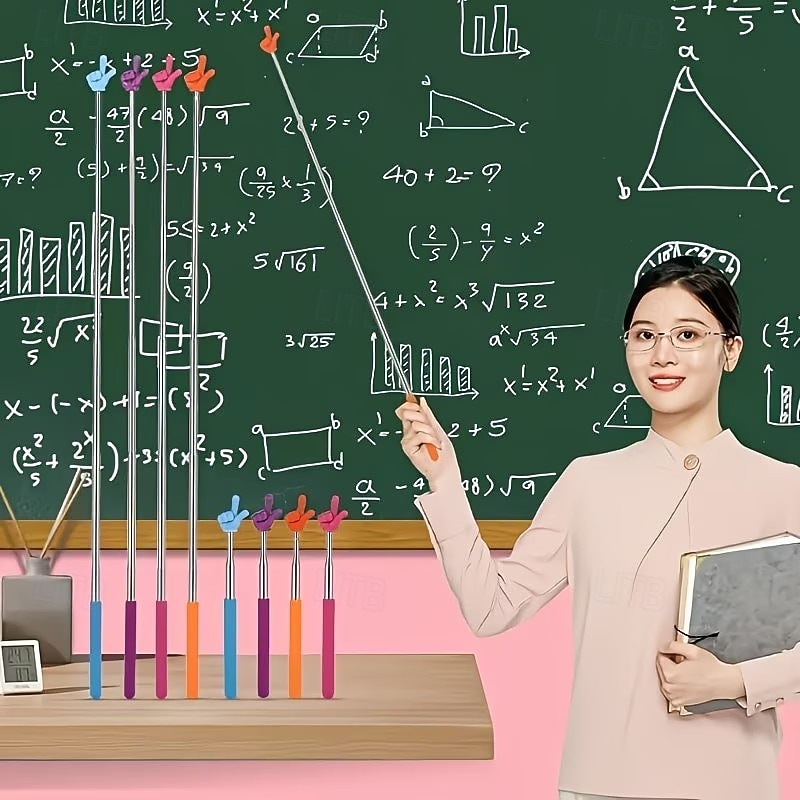 5pcs Retractable Teacher Pointers, Adjustable Finger Pointers, Mini Telescopic Classroom Pointers, Suitable for Elementary and Kindergarten Teachers, Classroom Supplies 2026 - $10.99 –P1