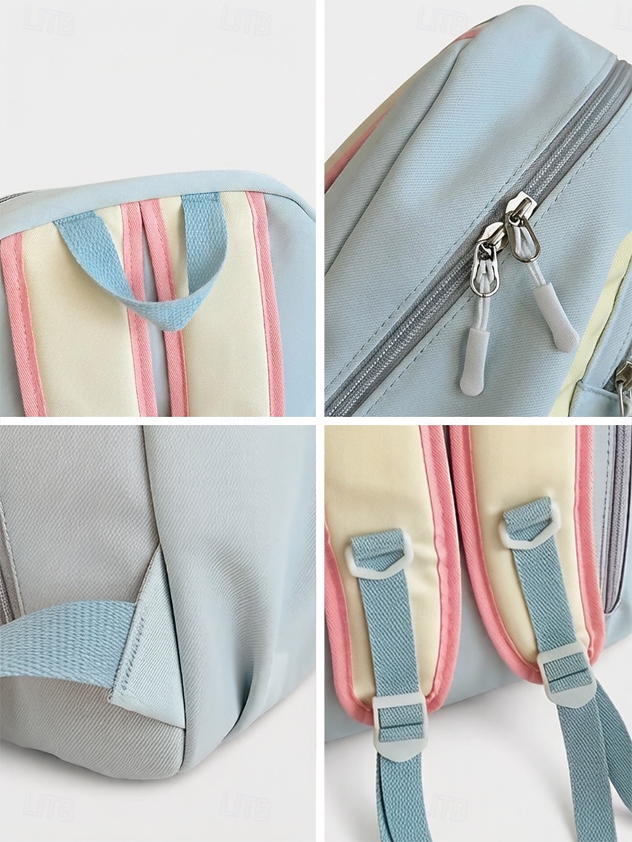 Women's Macaron Color Polyester Backpack, Large Capacity School Bag with Adjustable Straps for Middle School Girls, Back to School, Travel, Outdoor Sports 2026 - $29.99 –P7