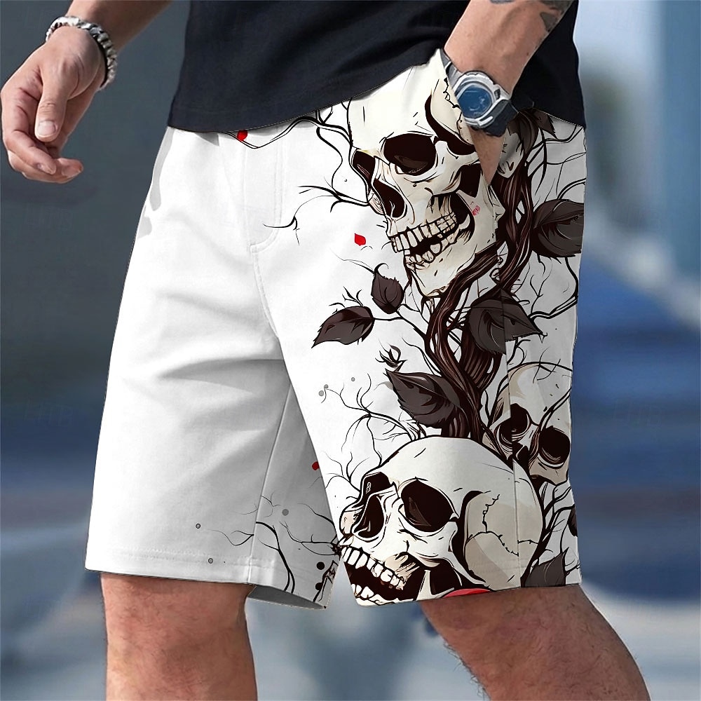 Hombre Amor y esqueleto Cráneos Cosecha Boxers de Natación Trajes de baño, bañadores cortos Pantalones de Surf Media cintura Estilo gótico oscuro Exterior Vacaciones Uso Diario Bolsillos laterales 2026 - $20.99 –P1