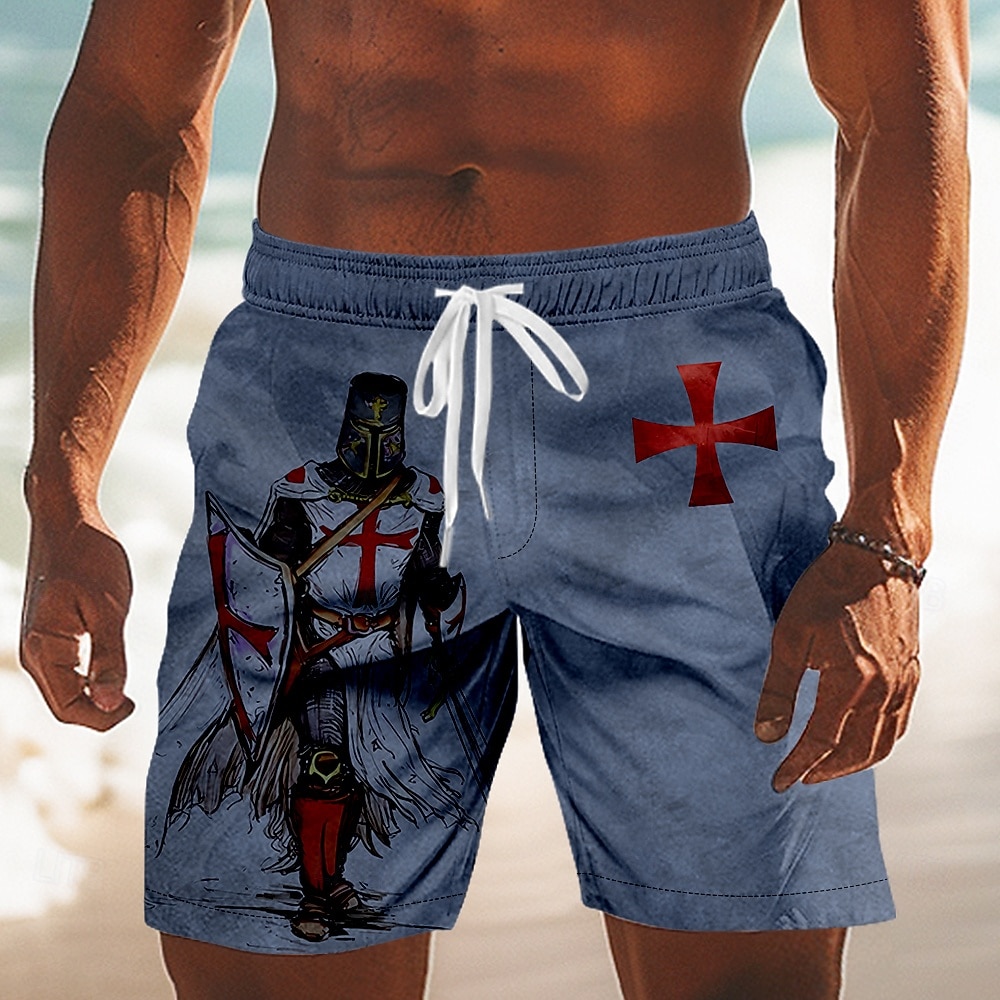 Per uomo Cavalieri Templari Crociati Croce Costumi da bagno Costumi da bagno Pantaloncini da bagno Pantaloncini da Surf Misura del girovita medio Retrò Vintage All'aperto Vacanza Abbigliamento del 2026 a $20.99 –P1