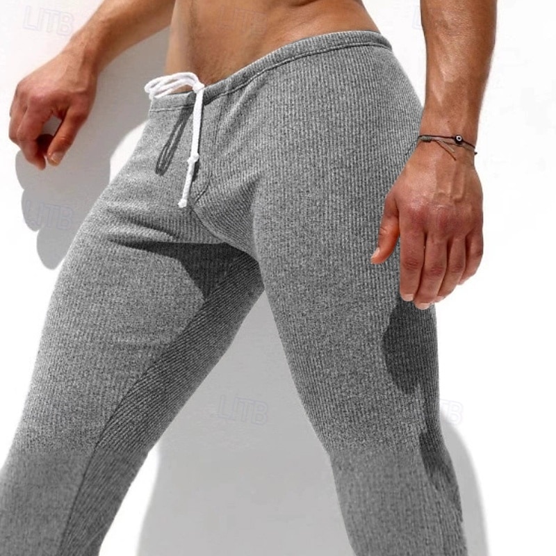 Hombre Pantalones Pantalones casuales Pantalones de punto Correa Plano Comodidad Transpirable Diario Gimnasia Yoga Ropa Deportiva Gris Oscuro Gris Microelástico 2026 - $25.99 –P3