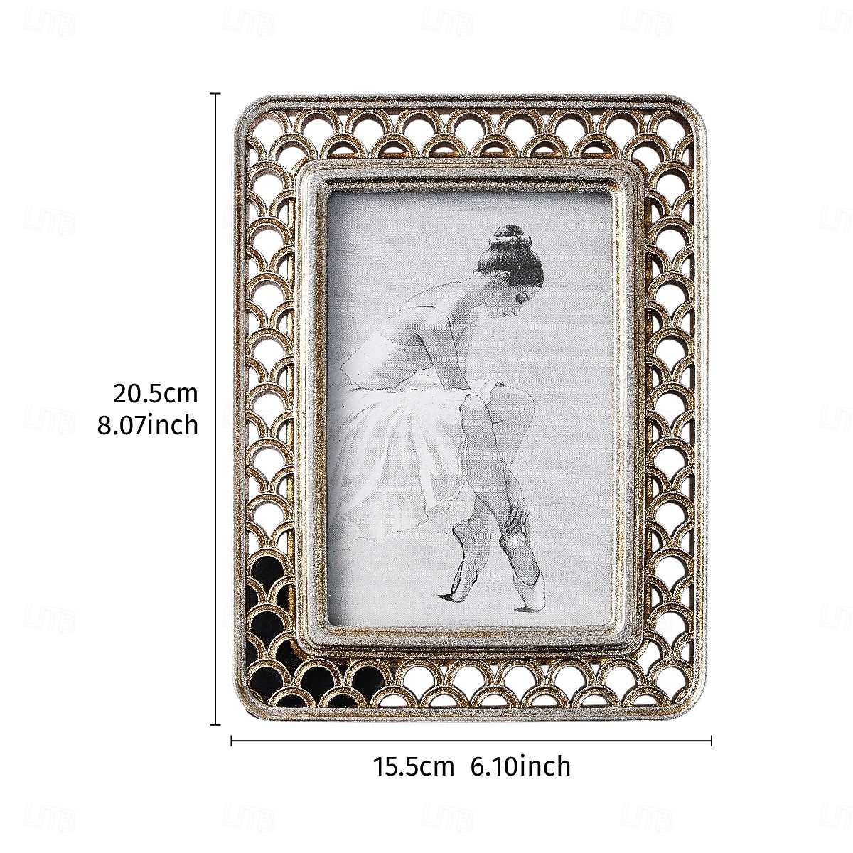 Modern Minimalist Resin Photo Frame, 3D Fish Scale Pattern Decorative Picture Frame with Hollow Design, Tabletop Home Decor Frame for Family Photos, Bedroom Desk Shelf Display Decoration 2026 - $19.99 –P5