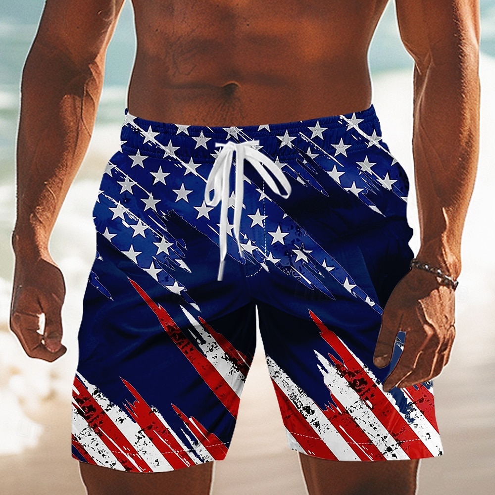 Per uomo 4 luglio, 250° anniversario degli Stati Uniti Bandiera Americana Costumi da bagno Costumi da bagno Pantaloncini da bagno Pantaloncini da Surf Misura del girovita medio Patriotico Ferie del 2026 a $20.99 –P4