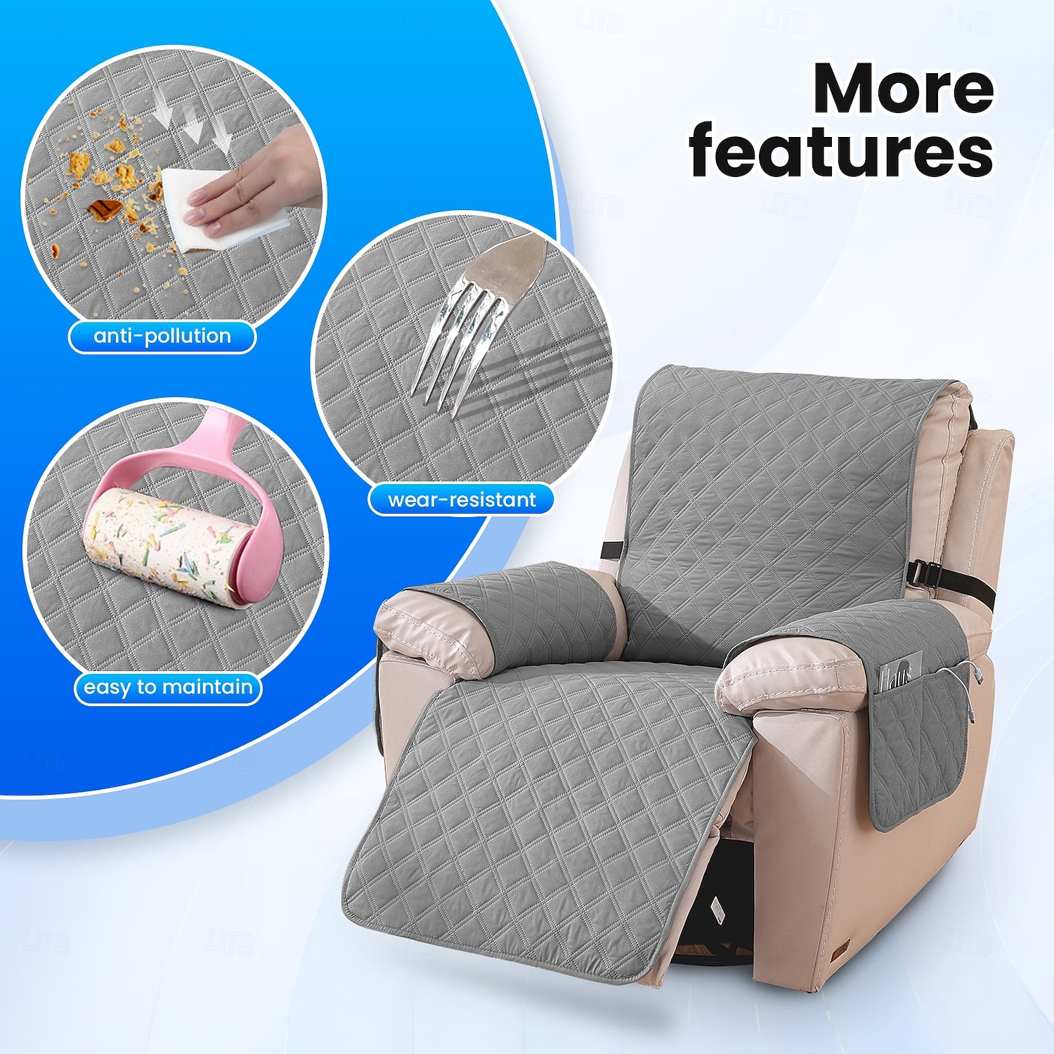 Einfacher, passgenauer Sofabezug für Relaxsessel, wasserdicht, rutschfest und haustierfreundlich, fleckenabweisend und strapazierfähig – ideal für Hunde und Katzen, ganzjährig verwendbar im 2026 - $36.99 –P7