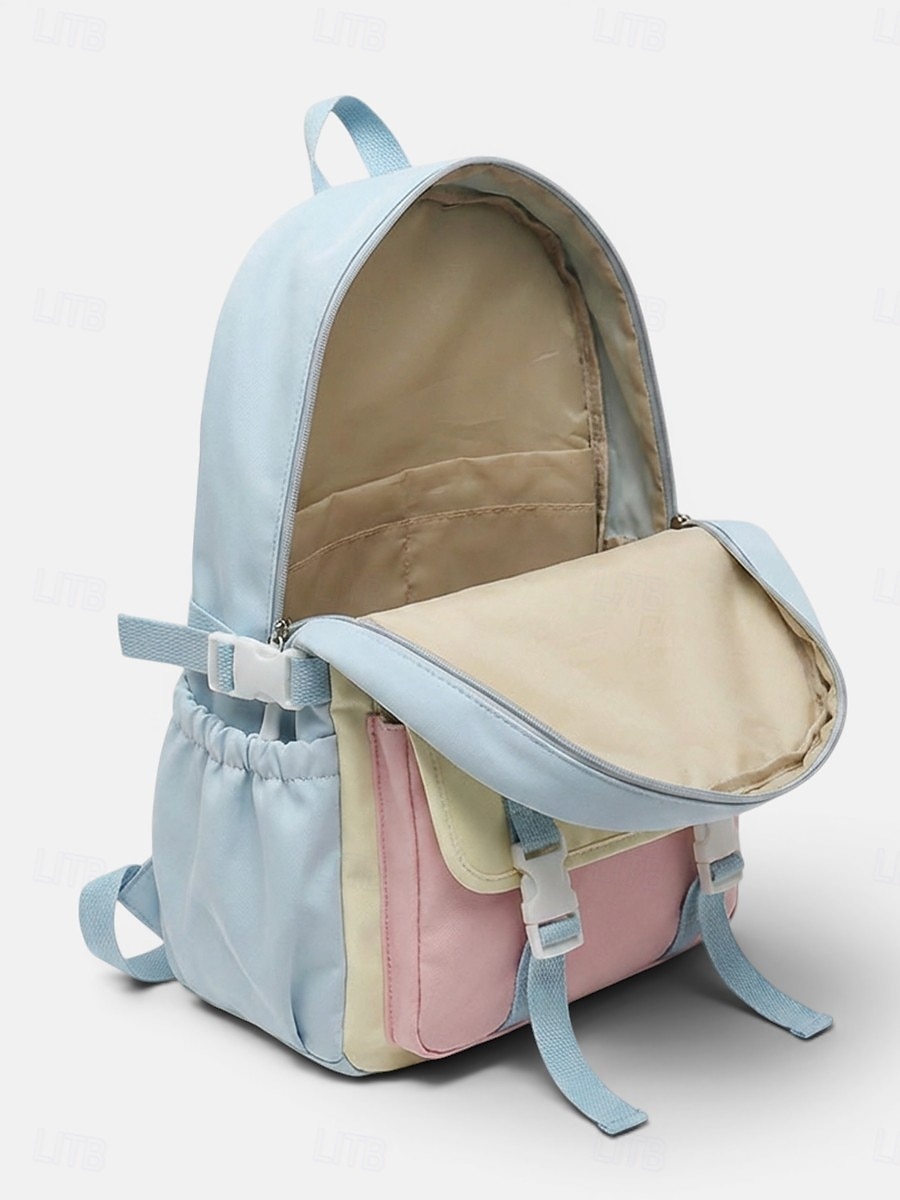 Women's Macaron Color Polyester Backpack, Large Capacity School Bag with Adjustable Straps for Middle School Girls, Back to School, Travel, Outdoor Sports 2026 - $29.99 –P5