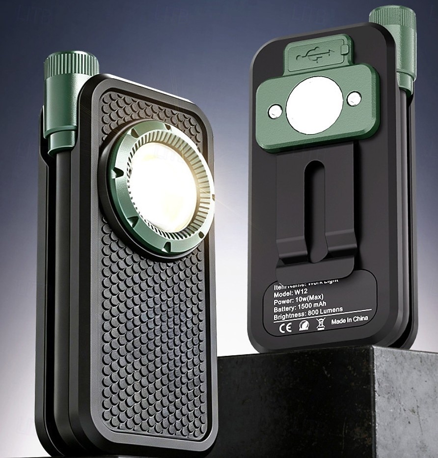 Lanternă reîncărcabilă, lampă de lucru ușoară de buzunar cu gât de lebădă, sursă de lampă cu cap dublu, reflector cu clips magnetic, pentru reparații în camping în aer liber, de urgență 2026 - $25.99 –P2