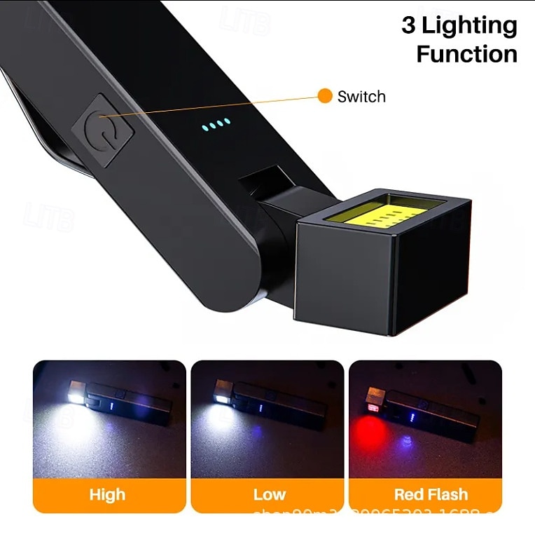 Lanternă magnetică de lucru, lanternă LED portabilă reîncărcabilă rotativă cu design cu clips, lanternă cu 3 moduri de iluminare pentru reparații auto, camping, muncă și urgențe 2026 - $17.99 –P3