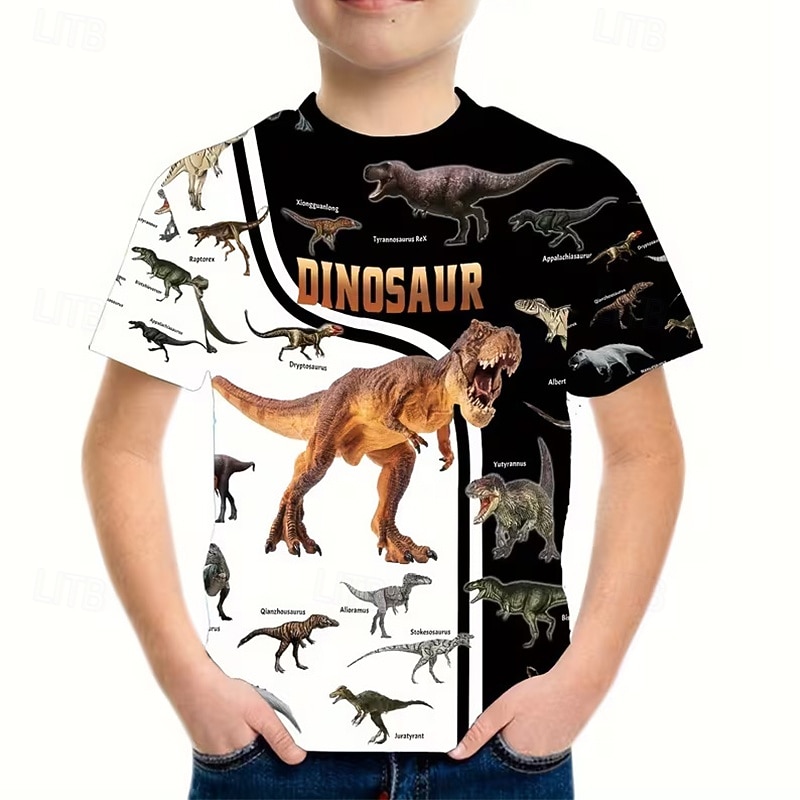 Băieți 3D Grafic Dinozaur Tricou Manșon scurt Tipărire 3D Vară Primăvară Sport Modă Șic Stradă Copii 5-12 ani Stil Nautic Casual Zilnic În aer liber Fit regulat 2026 - $13.49 –P1