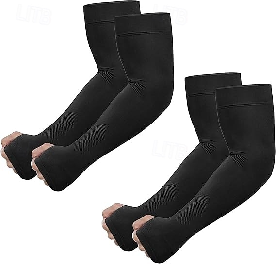 2 Pairs UV Sun Protection Arm Sleeves with Thumb Hole for Men Women Youth, Cooling Sleeve to Cover Tattoo, Mid-Compression 2026 - $18.99 –P6