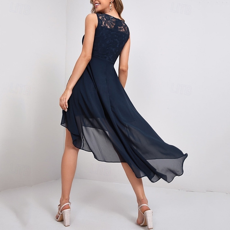 Dame Lang kjole Maxikjole Chiffonkjoler Blonde kjole Uformell kjole Elegant Mote Moderne utendørs Feriereise Ut på byen Normal عادي Ermeløs V-hals Blå Rosa Navyblå Sommer Vår 2026 - $37.99 –P13