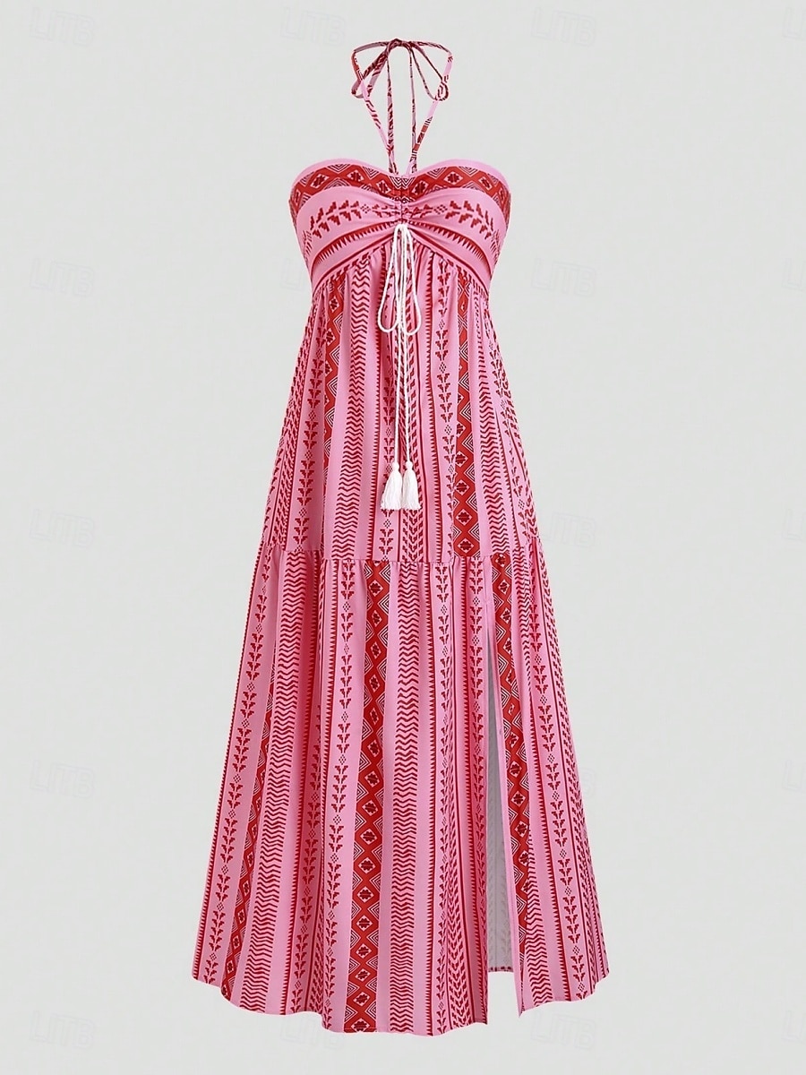 Women's Midi Dress Boho Dress Sundress Casual Dress Slip Dress Elegant Fashion Modern Outdoor Vacation Going out Regular Fit Plain Sleeveless Strapless Blue White Pink Summer Spring 2026 - $32.99 –P7