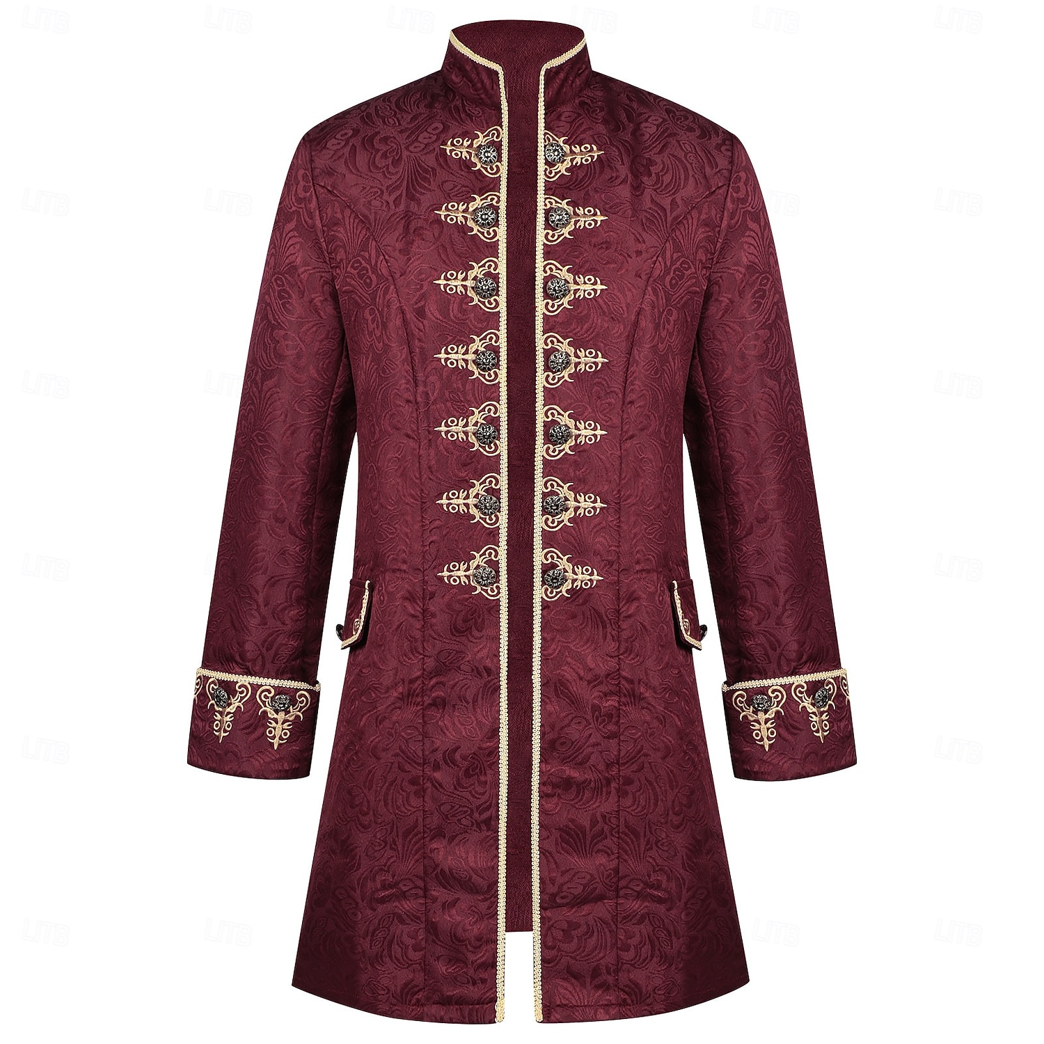 Medieval Renacimiento Abrigo Larga Príncipe Caballero Noble Bordado Disfraz Hombre Real Víspera de Todos los Santos Carnaval Feria del Renacimiento LARP Adulto Chaqueta Todas las Temporadas 2026 - $64.99 –P1