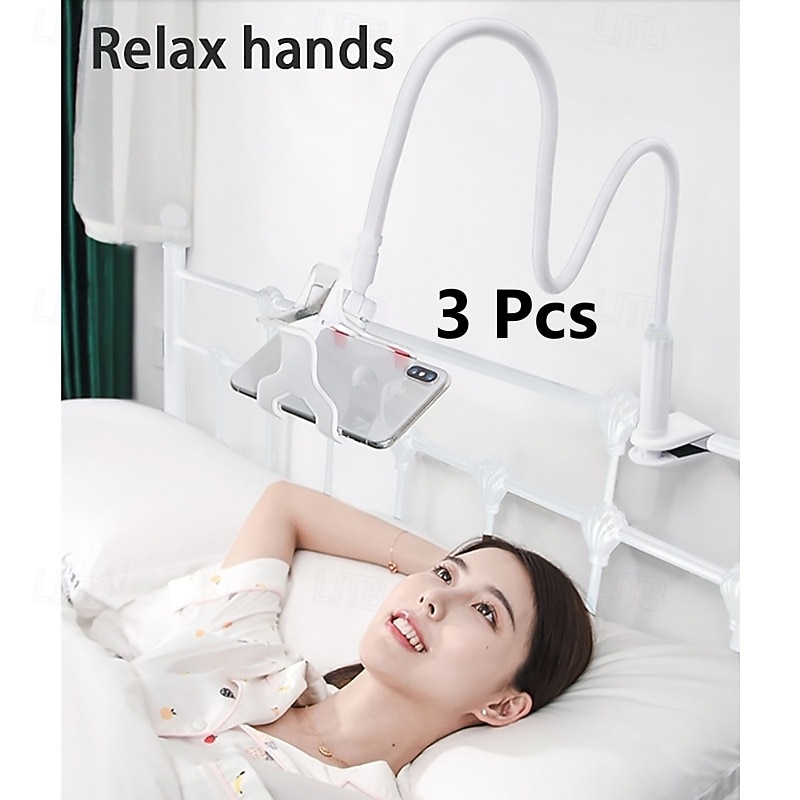 3 Pack Flexible Gooseneck Phone Holder for Bed - 360 Rotating Long Arm Cell Phone Stand, Clip-on Lazy Bracket Mount for Headboard, Desk, Kitchen, Hands-Free Phone Stand Compatible with All Smartphones 2026 - $17.99 –P1