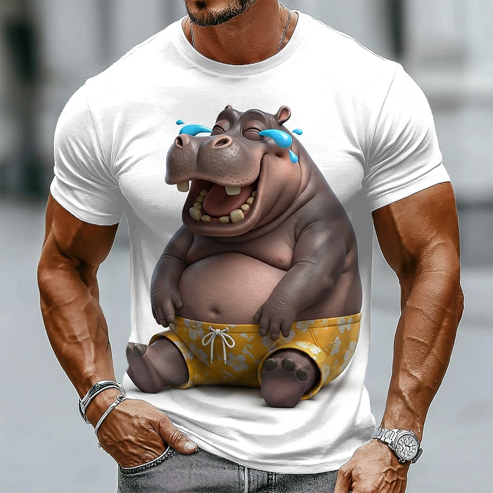 Men's Animal T Shirt Short Sleeve T shirt 3D Print Crew Neck Shirt Funny Casual Daily Street Blue White Yellow Summer Spring Clothing Apparel S M L XL 2XL 3XL 2026 - $18.99 –P2