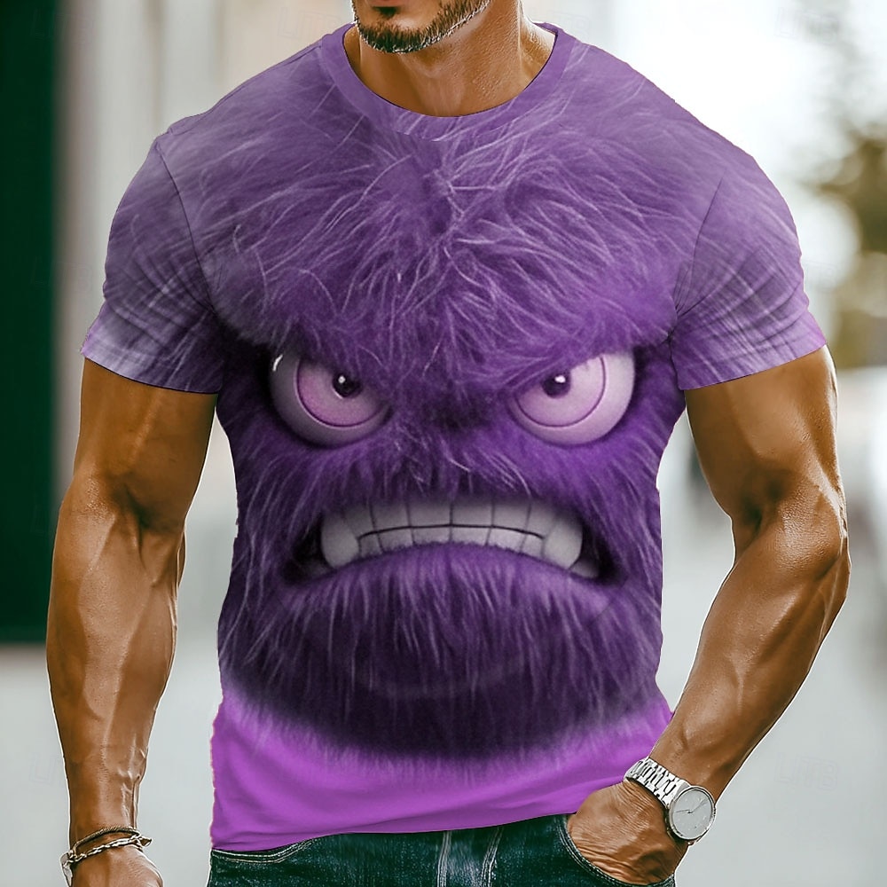 Per uomo Emote divertenti Maglietta Manica Corta maglietta Stampa 3D Girocollo Camicia Moda Esagerato Casuale Quotidiano Streetwear Blu Rosso Viola chiaro Estate Primavera Abbigliamento S M L XL 2XL del 2026 a $18.99 –P2